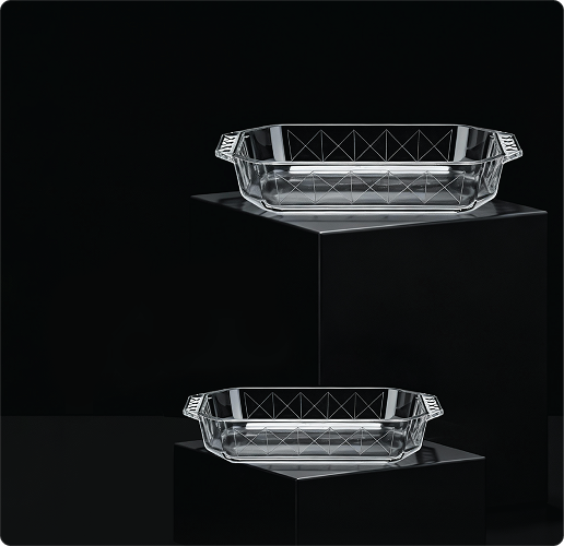 Glass trays on pedestal